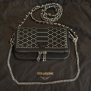 Like new Zadig & Voltaire Rock Nano Suede Studded Crossbody/Clutch purse